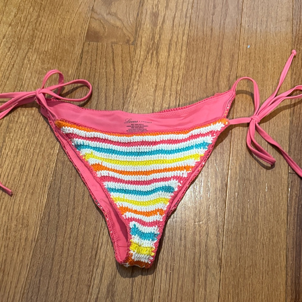 Lovers + Friends Pink Multicolor Knit Bikini Bottom